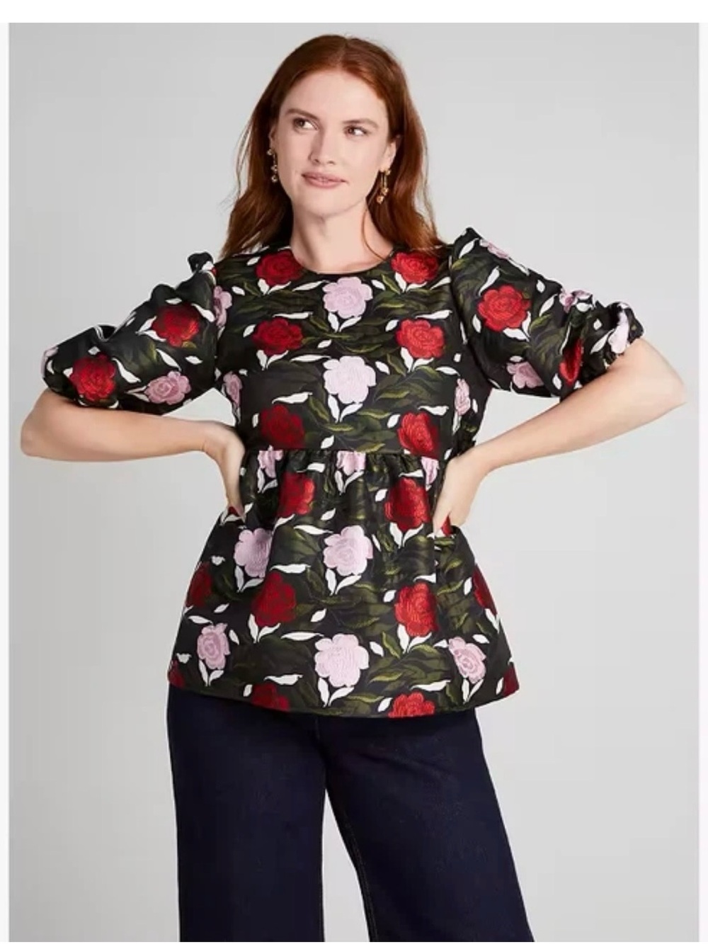 NWT Kate Spade New York Rose Garden Brocade Top Size 4